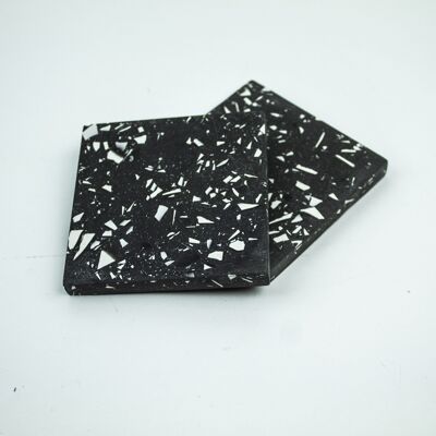 Terrazzo Black and White Coasters