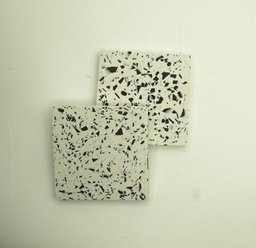 Terrazzo White and Black Coasters