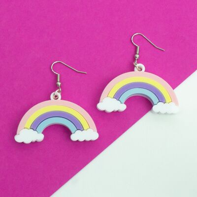 Rainbow and Cloud earrings - Pastel