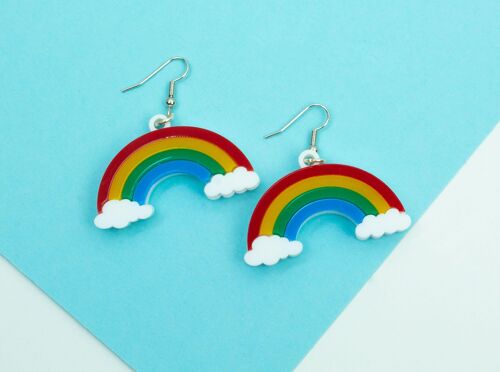 Rainbow and Cloud earrings - Bold