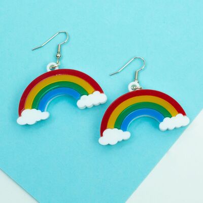 Rainbow and Cloud earrings - Bold
