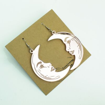 Boucles d'Oreilles La Lune - Grand, Or Rose