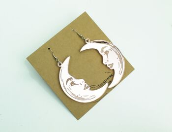 Boucles d'Oreilles La Lune - Grand, Or Rose