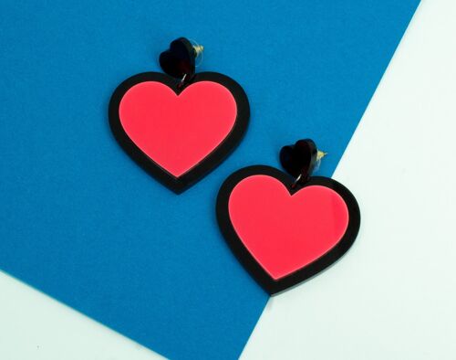 Heart statement earrings