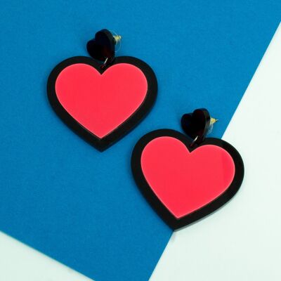 Heart statement earrings