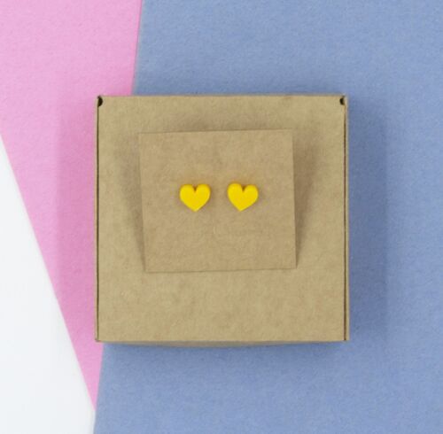 Heart Stud Earrings (Copy) - Yellow