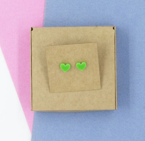 Heart Stud Earrings (Copy) - Green