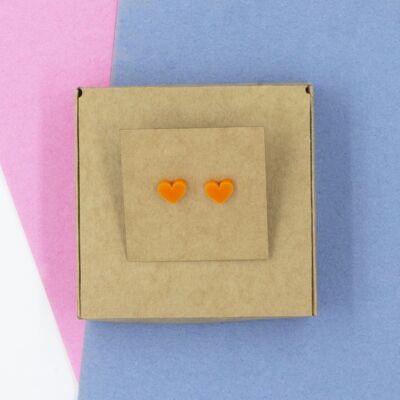 Heart Stud Earrings (Copy) - Orange