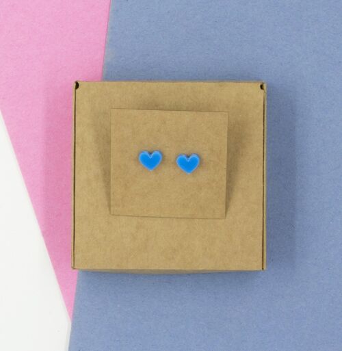 Heart Stud Earrings (Copy) - Blue