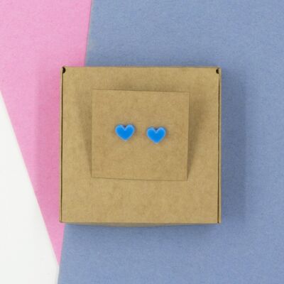 Orecchini a bottone a cuore (copia) - blu