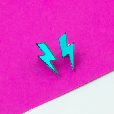 Lightning Bolt Acryl-Ohrstecker - Blau