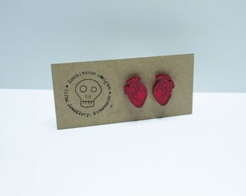 Boucles d'Oreilles Anatomiques en Acrylique Rouge 4