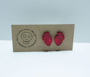 Boucles d'Oreilles Anatomiques en Acrylique Rouge 6