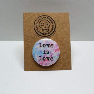 Badge bouton Love is Love 25 mm
