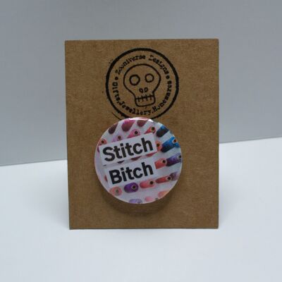 Insignia de botón de 25 mm de Stitch Bitch