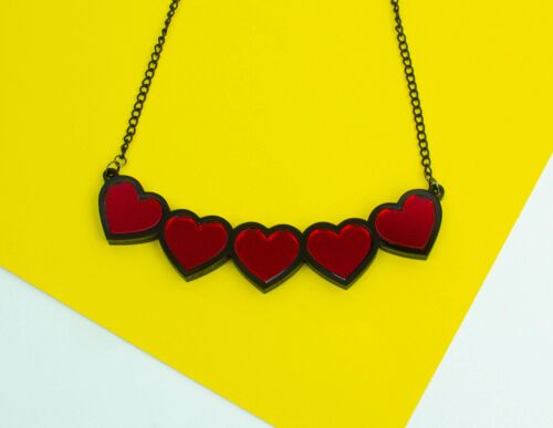 Multiple Heart Acrylic Necklace