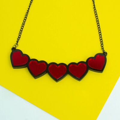 Multiple Heart Acrylic Necklace