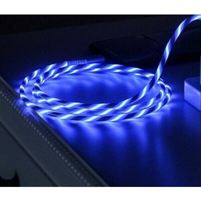 Flashing LED 3 in 1 Multi Connector USB Charger - Blue