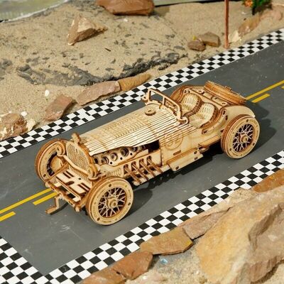 3D Wooden Scale Model Vehicle Grand Prix Car