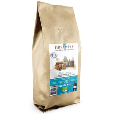Cafe bio en grains Nelson - 1 kg