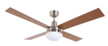 Lucci air - Ventilateur de plafond Airfusion Quest II avec télécommande et éclairage, chrome brossé avec pales réversibles 5