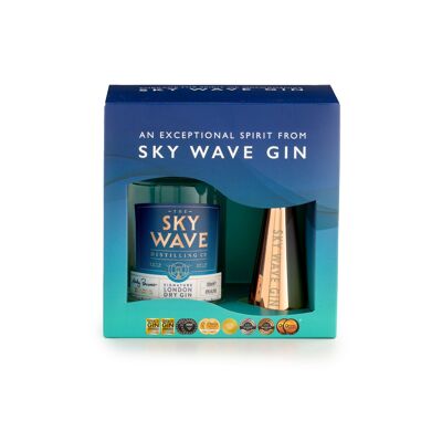 Sky Wave Signature London Dry Gin 200ml e confezione regalo Jigger
