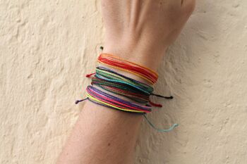 Lot de 10 bracelets multifils - bracelets de plage unisexes en cordon wax 2