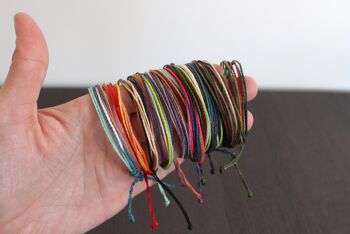 Lot de 10 bracelets multifils - bracelets de plage unisexes en cordon wax 3