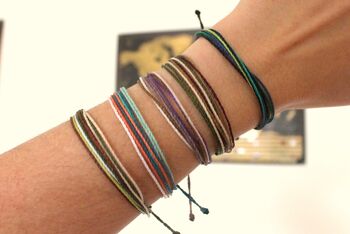 Lot de 10 bracelets multifils - bracelets de plage unisexes en cordon wax 4