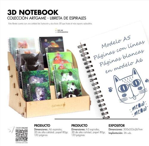 EXPOSITOR 36 LIBRETAS 3D TAMAÑO A6