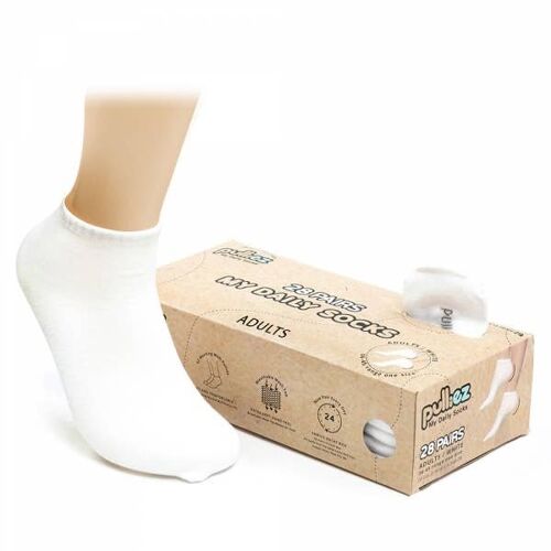 PACK 24 CALCETINES ADULTO BLANCO TALLA 34-46