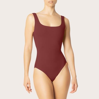 ESSENTIALS Square Swimmer Einteiler - Mahagoni