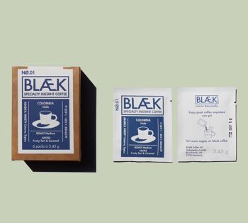 BLÆK Instant Coffee NØ.1 - Boîte à emporter - Colombie 5