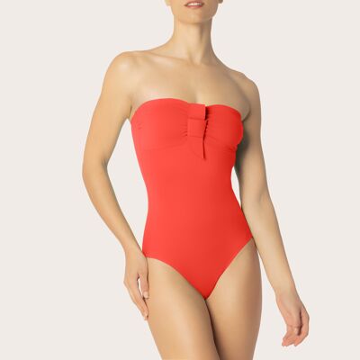 HERMIONE - Bustier one-piece - Blood orange