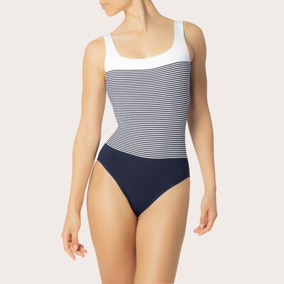 LEZAKA - Square Swimmer One Piece - Navy Lezaka