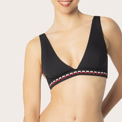 USOA - Top triangular con tiras - Usoa Black