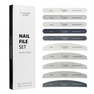 Ensemble de limes à ongles, 10 pcs double face, SINCERO SALON