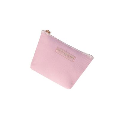 Cotton Gauze Fringed Pouch Pink