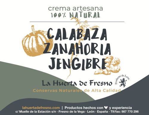 Crema de Calabaza, Zanahoria y Jengibre