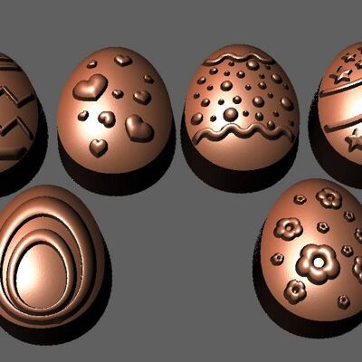 Easter Eggs Bath Bomb Mould BBHP EXCLUSIVE - Base Ripple egg