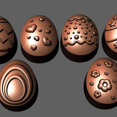 Easter Eggs Bath Bomb Mould BBHP EXCLUSIVE - Base Ripple egg