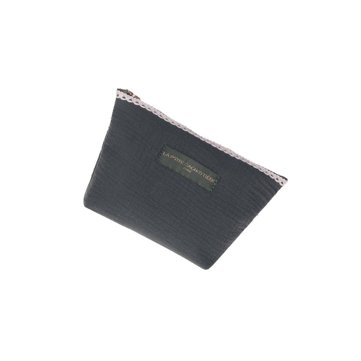 Pochette in garza di cotone con frange Verde