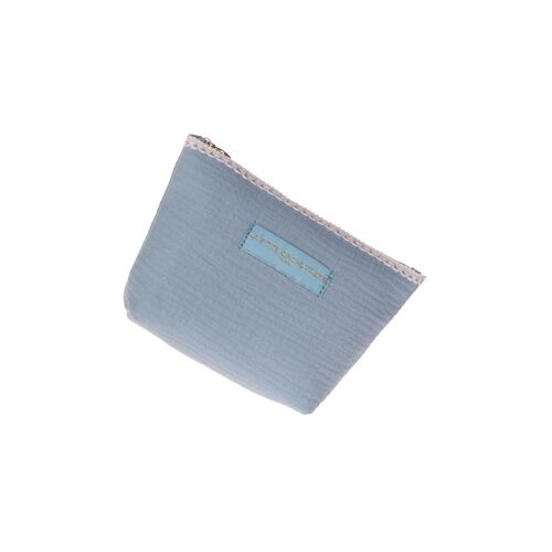 Pochette À Frange Gaze De Coton Bleu Clair