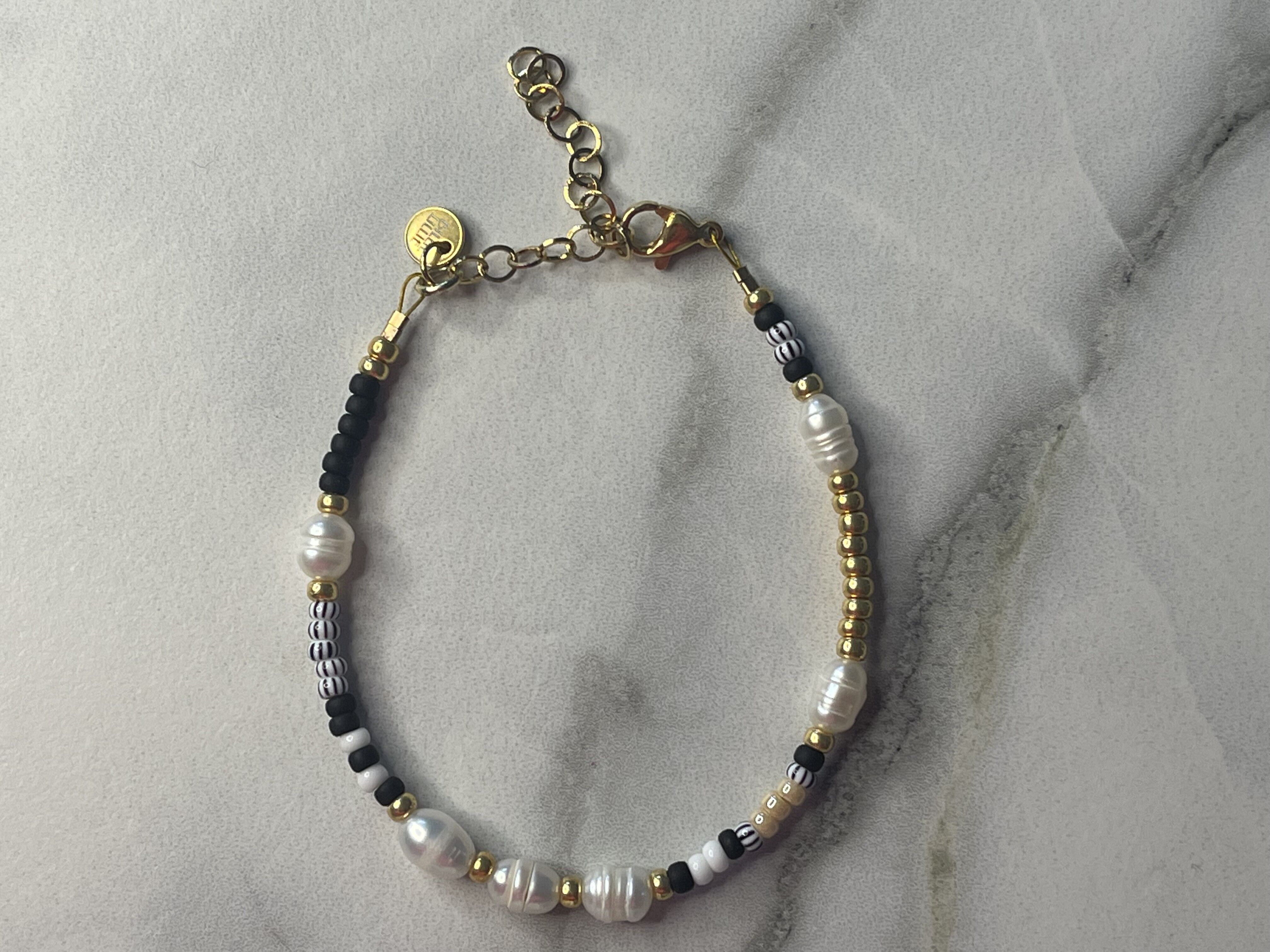 Armband Perle SchwarzWeiß