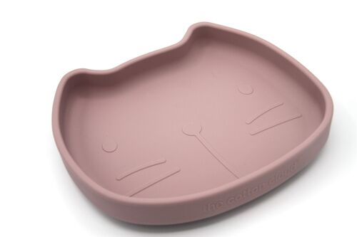 Pippa the Cat dish wish suction plate - Dusty Mauve