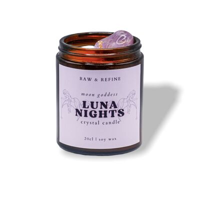 Luna Nights Crystal Candle - Amber Jar Edition