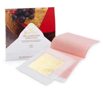 FEUILLES D'OR comestibles 23Kt 5x5CM, 5 feuilles 1