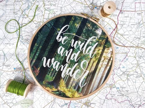 Be Wild and Wander Embroidery Kit, Craft DIY Sewing Kit