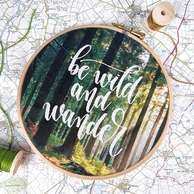 Be Wild and Wander Embroidery Kit, Craft DIY Sewing Kit