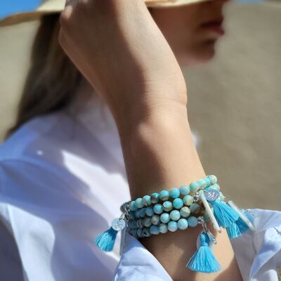 Regatta bracelet - pastel blue silver